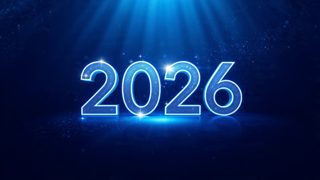 2026 luxury holiday background with gentle silver spark waves and minimal design noise.