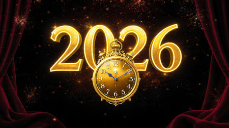 2026 luxury winter celebration with diamond frost shimmer corners and clean design.