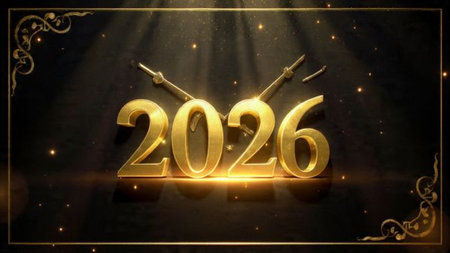 Premium 2026 celebration visual with soft crystal frost sparkle and clean layout.