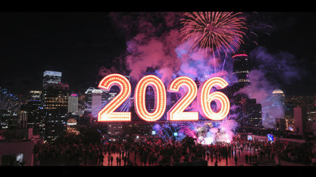 Premium 2026 holiday design with silver frost diffusion and clean balanced layout.