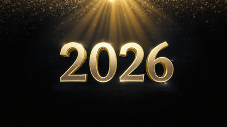 Luxury 2026 greeting background with frozen bokeh haze and calm winter mood, high-resolution finish.