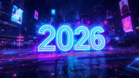 Luxury 2026 seasonal template with frost-glass light arcs and minimal noise overlay.