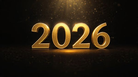 Premium 2026 New Year backdrop with smooth ice-glass reflections and calm winter mood.