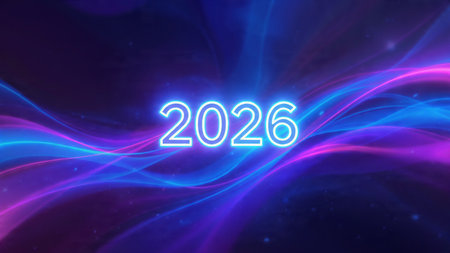 Elegant 2026 premium background with silver light diffusion and minimal sparkle noise.
