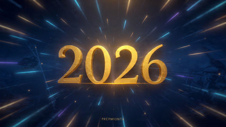 Elegant 2026 premium canvas with silver sparkle haze and crisp design space.