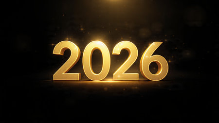 Luxury 2026 winter canvas with crystal-dust particles and clean festive space.