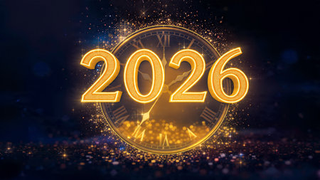 Luxury 2026 winter canvas with diamond frost corners glow and crisp festive mood.