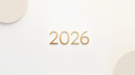 Ultra-luxury New Year 2026 background with soft frost light bloom and premium copy space.の写真素材