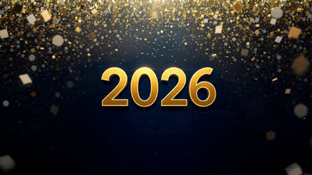 Premium 2026 New Year backdrop with smooth ice-glass reflections and calm winter mood.