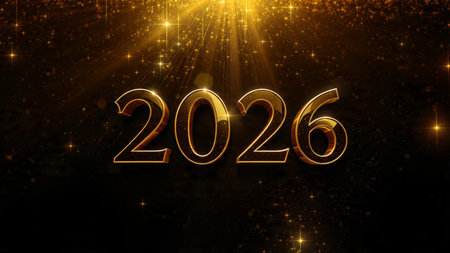 Premium 2026 celebration background with silky light diffusion and minimal sparkle noise,...