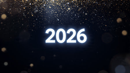 Premium 2026 New Year canvas with soft frozen glow edges and crisp layout balance.