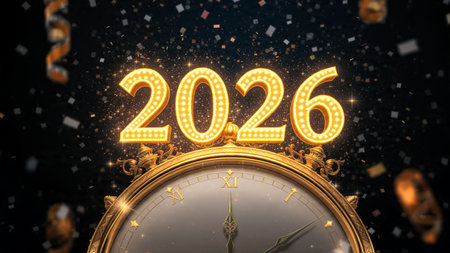 Elegant 2026 premium background with silver light diffusion and minimal sparkle noise.