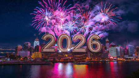 Premium 2026 New Year background with subtle ice-blue glitter glow, clean luxury mood.