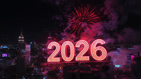 2026 luxury holiday backdrop with crisp cool frost bloom and subtle shimmer noise.