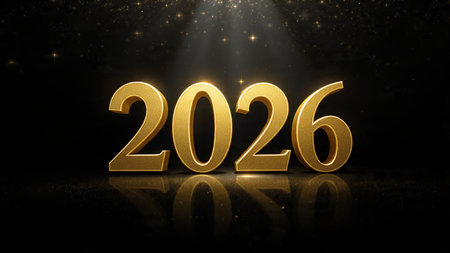 Elegant 2026 premium canvas with silver sparkle trails and soft cool glow.