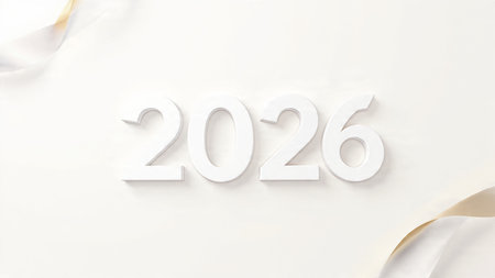 Luxury 2026 winter canvas with pearl frost sparkle corners and crisp white balance.