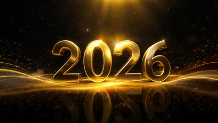 Elegant 2026 premium background with silver light diffusion and minimal sparkle noise.