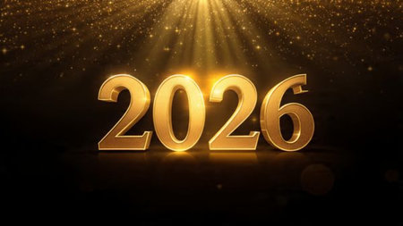 Premium 2026 celebration canvas with soft ice shimmer haze and elegant glow corners.