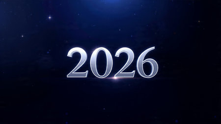 Luxury 2026 winter backdrop with diamond frost shimmer field and calm festive charm.