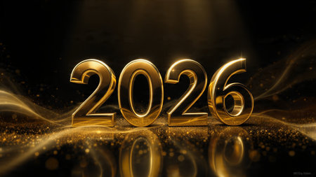 Elegant 2026 premium canvas with silver sparkle haze and crisp design space.