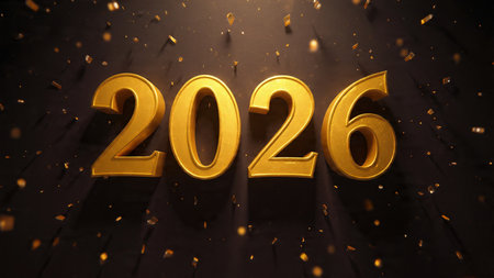 Premium 2026 luxury greeting with icy shimmer corners and soft festive glow.