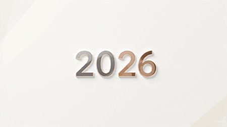 Premium 2026 celebration template with soft cool glimmer bloom and crisp balance.