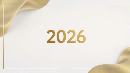 Elegant 2026 premium background with silver light diffusion and minimal sparkle noise.