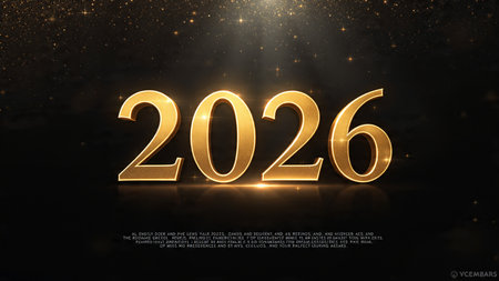 Premium 2026 greeting design with silver frost shimmer field and clean neutral space.