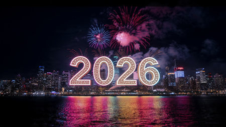 Elegant 2026 premium backdrop with pearl-silver frost arcs and clean composition.
