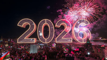 2026 luxury celebration canvas with diamond frost shimmer trails and minimal shadows.