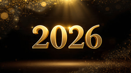 Premium 2026 celebration backdrop with crisp frost shine and ultra-clean layout.
