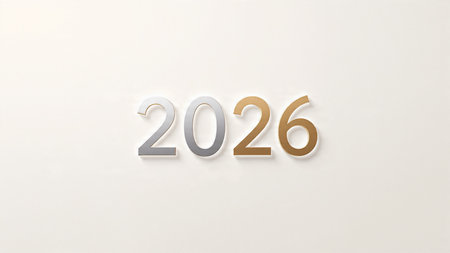 Premium 2026 luxury greeting with icy shimmer corners and soft festive glow.