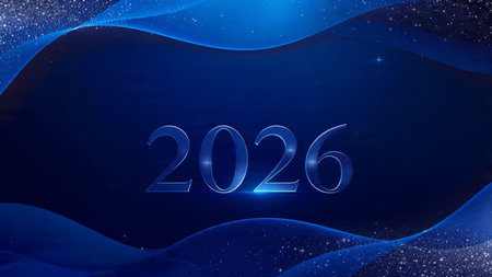 2026 luxury holiday greeting with smooth silver frost bloom and minimal noise layer.
