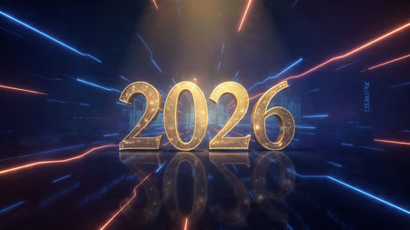 Ultra-luxury New Year 2026 background with soft frost light bloom and premium copy space.
