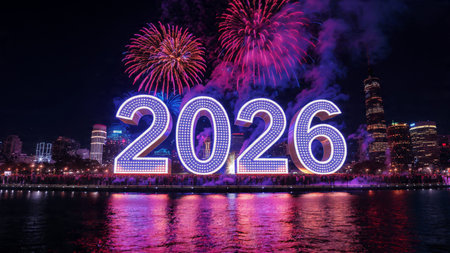 Luxury 2026 winter canvas with pearl frost sparkle corners and crisp white balance.