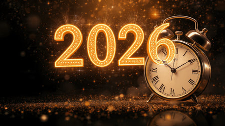 2026 New Year luxury background with soft silver haze and minimal sparkle noise, ultra HD.