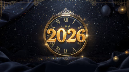Premium 2026 celebration design with frost light edges and clean neutral space.