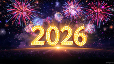 Elegant 2026 premium background with silver light diffusion and minimal sparkle noise.