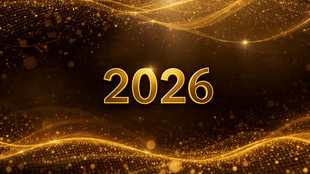 Luxury 2026 celebration background with winter light bloom and clean crisp composition.