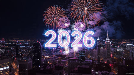 2026 luxury celebration backdrop with cool frost blur and minimal shimmer noise.