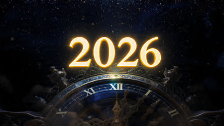 Luxury 2026 winter canvas with silver frost glow and clean minimal design space.