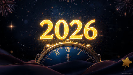 2026 New Year luxury background with pearl-silver shimmer and subtle cool glow.