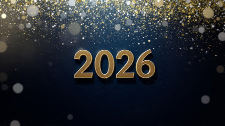 High-end 2026 New Year canvas with cool silver glow gradient and minimal festive charm.