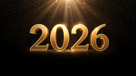 Premium 2026 greeting design with diamond-like frost shine and crisp composition.
