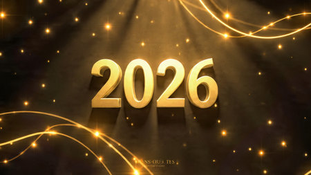 2026 New Year luxury background with soft glowing frost corners, elegant cool light.