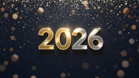 Upscale 2026 New Year template with clean frost accents, cool glow atmosphere, premium visual...
