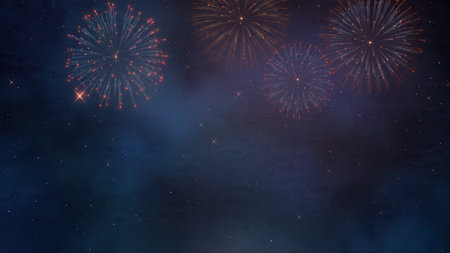 Fireworks background suitable for greetings and banners.