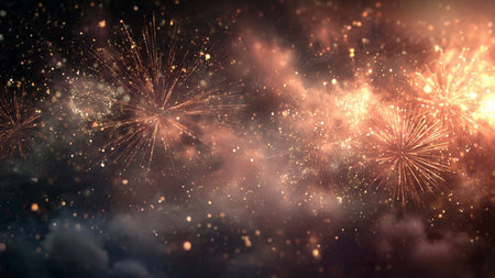 Vibrant New Year celebration background with dynamic fireworks and cinematic composition.
