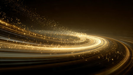 Festive night sky filled with glowing lights.の写真素材