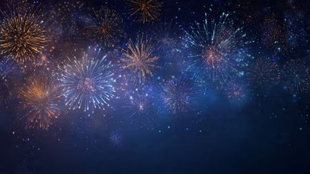 High-end executive New Year design with blue and silver tones.